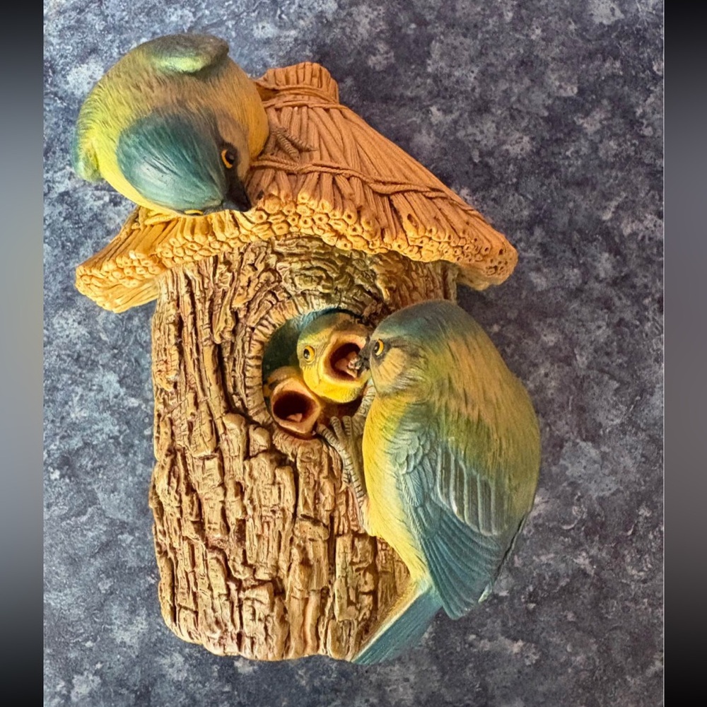 Vintage bosson titmouse chalkware wall hanging decor